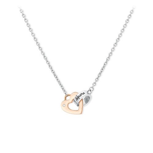 Necklace 2Jewels Woman Link With Love in Steel Zirconia 251503 - 251503